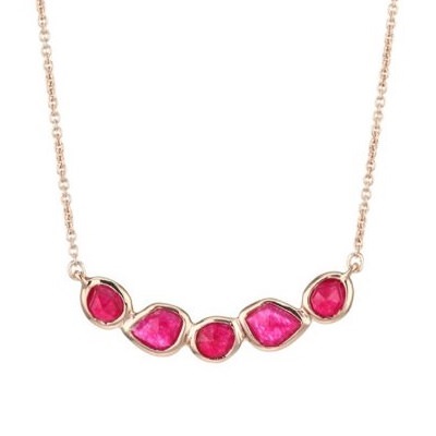necklace with pink stones
