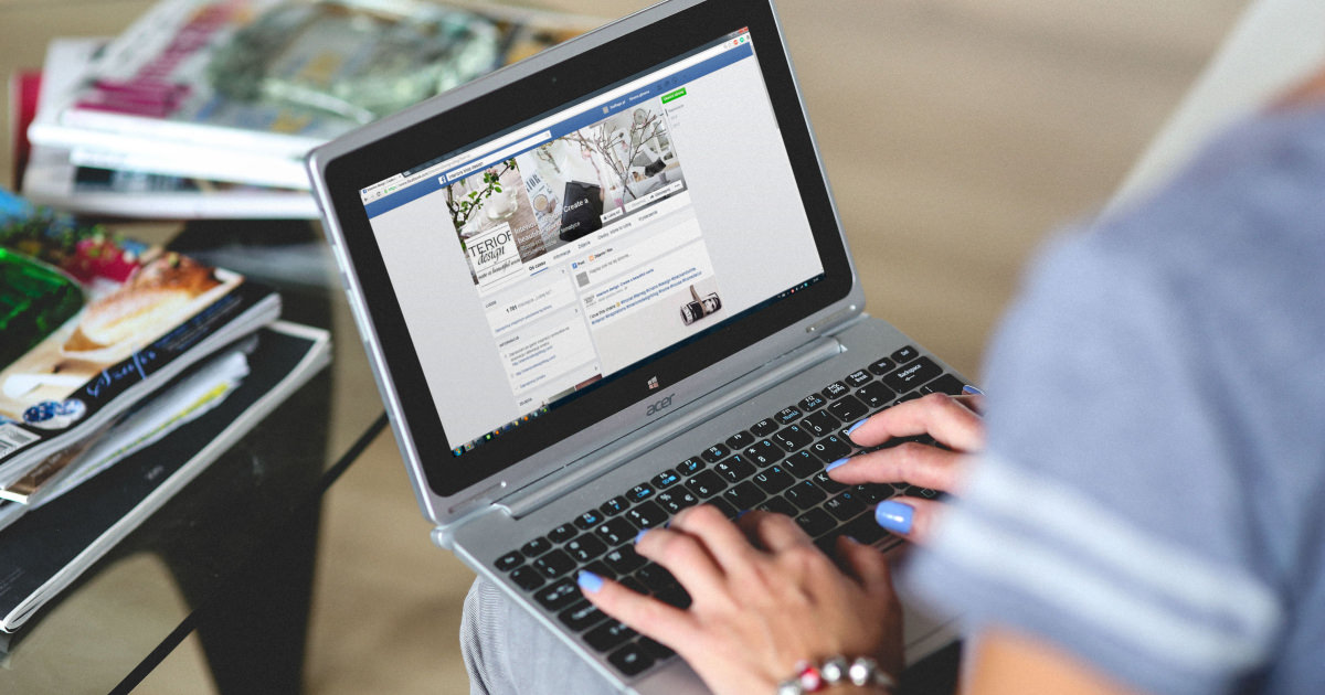 stock photo of woman typing on computer