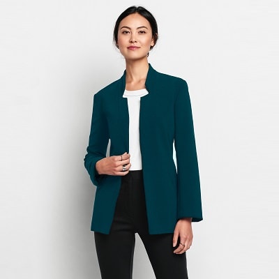 Kasper Two-button Blazer, Regular And Petite Sizes In Pepper Green