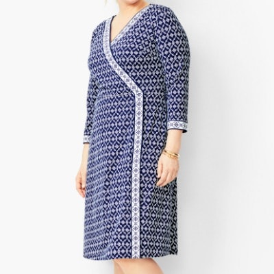 knitted jersey wrap dress