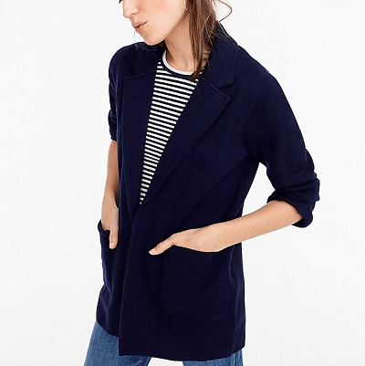 navy sweater blazer