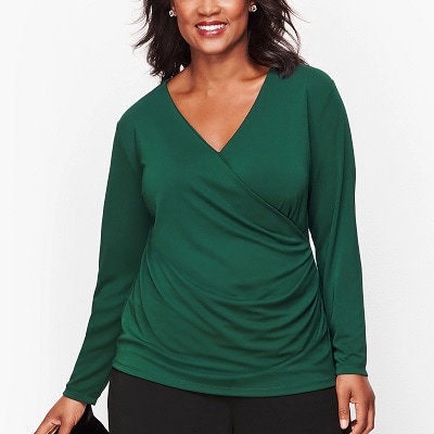 Thursday's Workwear Report: Knit Jersey Wrap Top - Corporette.com