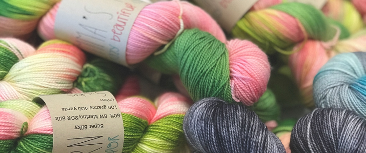 skeins of yarn in multiple colors