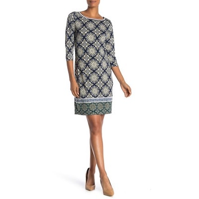 patterned shift dress