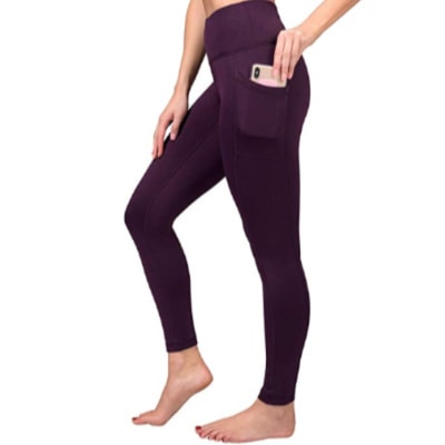 90 Degree By Reflex High Waist Fleece Lined Leggings with Side Pocket -  Yoga Pants - Black with Pocket - Large - Yahoo Shopping