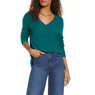 Frugal Friday's Workwear Report: V-Neck Cashmere Sweater - Corporette.com