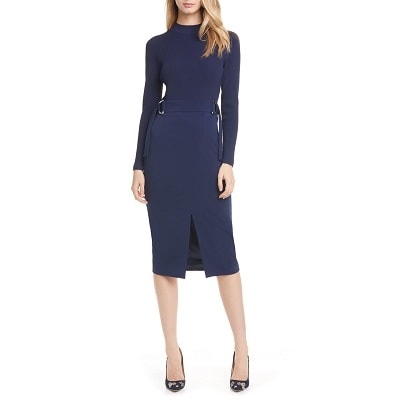 Splurge Monday's Workwear Report: Ellhad Mock Neck Belted Dress ...