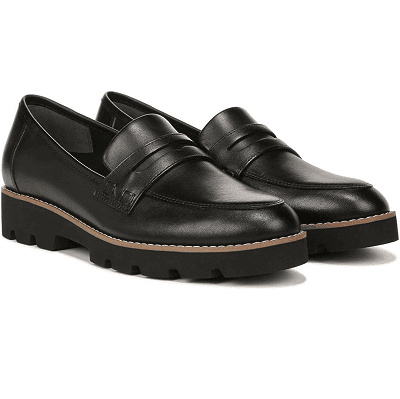 black loafer from comfort shoe company Vionic
