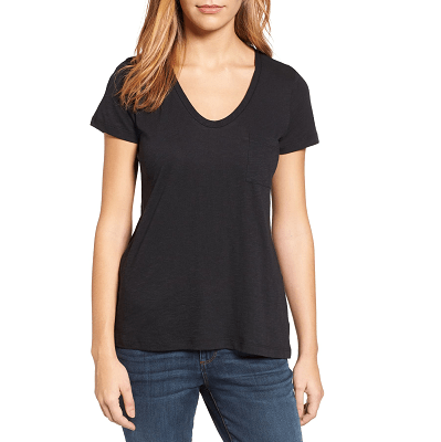 short-sleeved U-neck shirt from Caslon