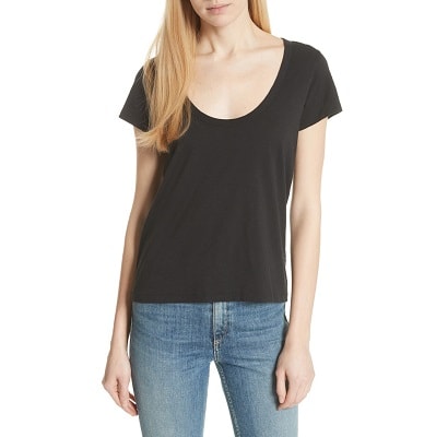 wide and low U-neck t-shirt with short sleeves from Rag & Bone