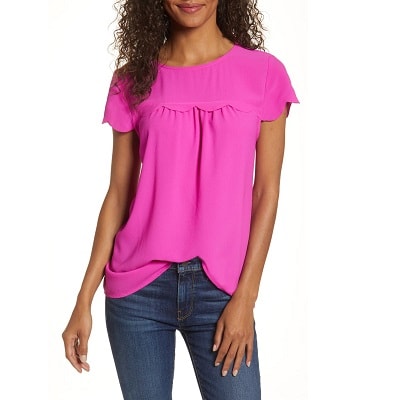 Thursday's Workwear Report: Fall Refresh Fancy Ashley Woven Scallop Top ...