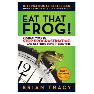 the cover to one of the best books on productivity: EAT THAT FROG!