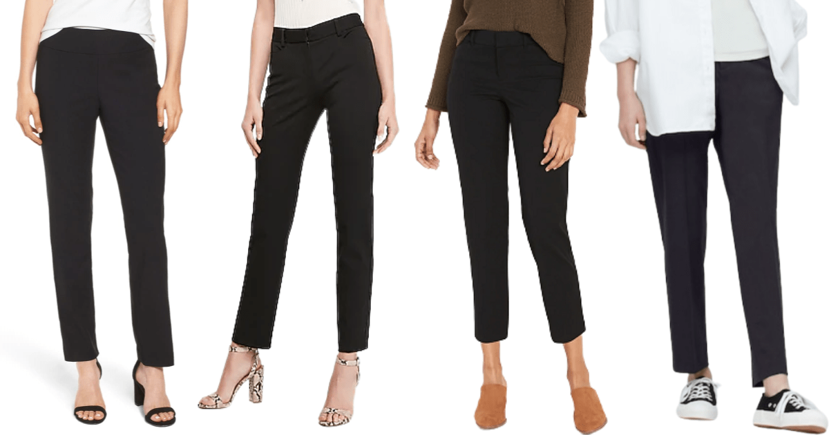 Women/'s Career Pants Office Work Business Trousers Slacks Straight Leg Plus Size