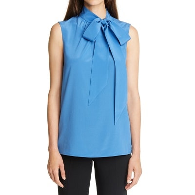 Tuesday's Workwear Report: Tie-Neck Stretch-Silk Crêpe de Chine Shell ...