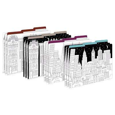 pretty file folders with color-your-own cities