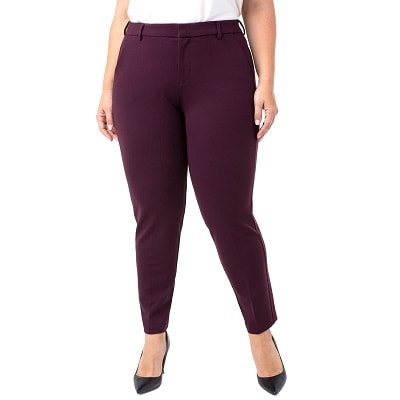 voss women's fit straight leg suit pant solid color office business casual work  pants 