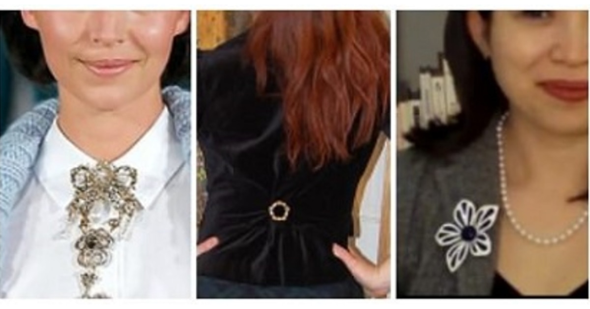 Vintage Cardigan Collar Clips Holder Shawl Brooch Fashion Women