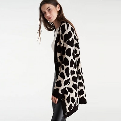 Wednesday's Workwear Report: Giraffe Jacquard Cozy Boyfriend Cardigan 