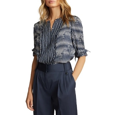 Tuesday's Workwear Report: Rebecca Abstract Pleated Blouse - Corporette.com