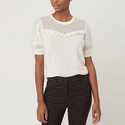 Frugal Friday's Workwear Report: Ruffle Puff-Sleeve Sweater Tee 