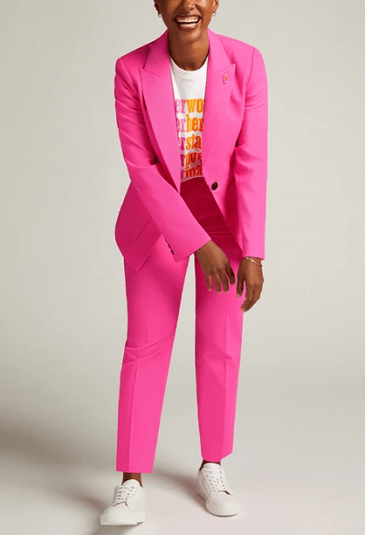 Celebrities in Argent x Supermajority Pink Suit on Instagram