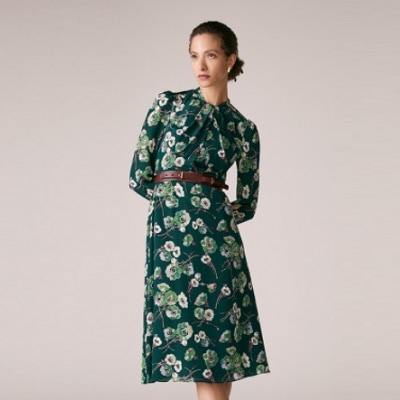 Splurge Monday's Workwear Report: Green Floral Print Silk Haslemere Dress 