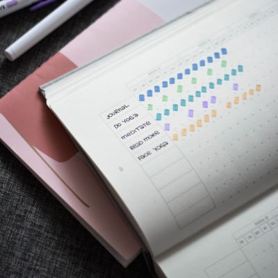 journal shows different tasks and habits to do on a daily basis