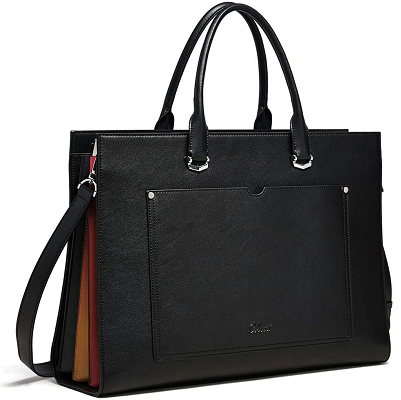 Franklin Covey Red Leather Rolling Tote Bag