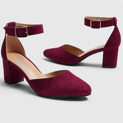Universal Thread Wine Color Suede Ankle Strap Block Heel Megan Sandal Sz  7.5 NEW | Ankle strap block heel, Ankle strap, Suede