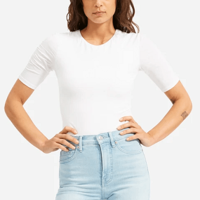 a classic white t-shirt bodysuit