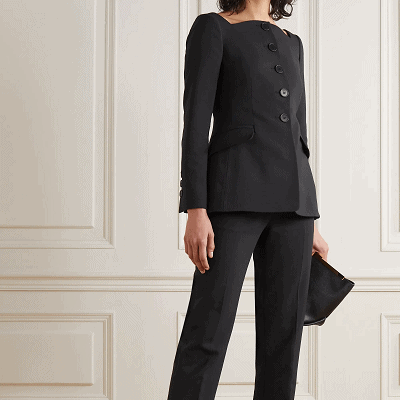 Sold at Auction: Carolina Herrera Wool Sage Pant Suit