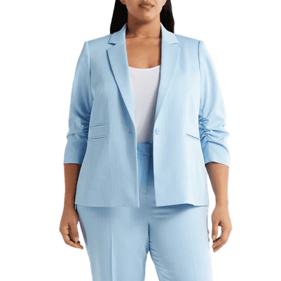 light blue suit