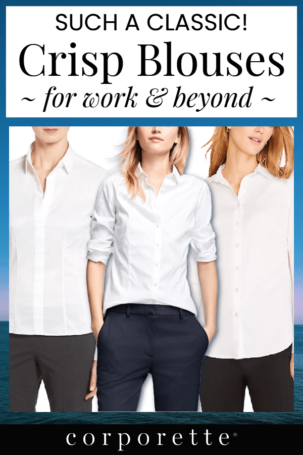 Collared shirts, button-fronts, crisp blouses -- no matter what you call them, they're a classic for a reason! They're a great way to bring some bright white color to your face (so flattering on all ages), and the crisp collar and conservative style always looks polished and chic. They're a workwear staple for a reason! We rounded up the best women's collared shirts! #corporette #corporettehunt #corporettewearittowork #wearittowork #classicstyle #interviewstyle #interviewattire #womenlawyers #lawyerstyle #whattoweartocourt #mocktrial #interviewlooks #workwearoutfits
