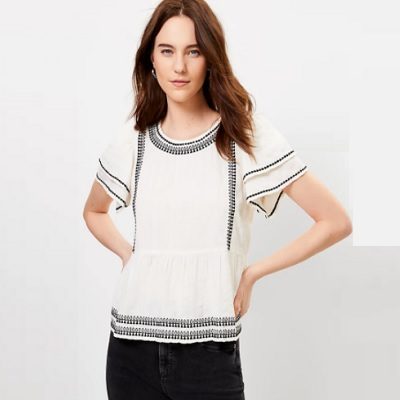 top with peplum detail