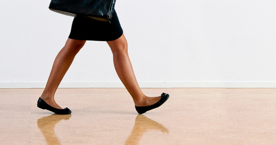 stylish professional woman wears comfortable work flats