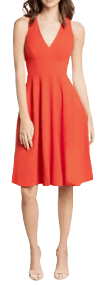 orange dress maybe for graduation or wedding guest