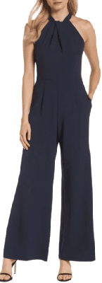 navy jumpsuit maybe for graduation or wedding guest