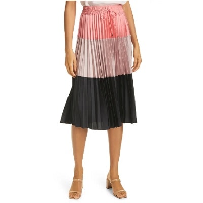 Wednesday's Workwear Report: Colorblock Pleated Skirt - Corporette.com