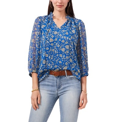 Thursday's Workwear Report: Floral Print Puff-Sleeve Blouse