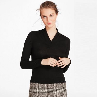 a silk-cashmere shawl sweater from Brooks Brothers