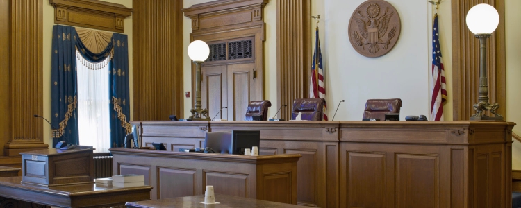 stock photo of a courtroom 