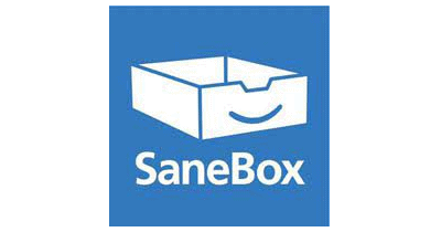 graphic reads SaneBox with an image of an in box