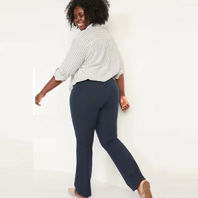 Hue-High Rise Denim Flare Legging-Vintage Blue - Walk the Coast