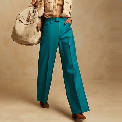 Wednesday's Workwear Report: High-Rise Wide-Leg Italian Wool Pant 