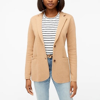 Notch Collar Sweater Jacket