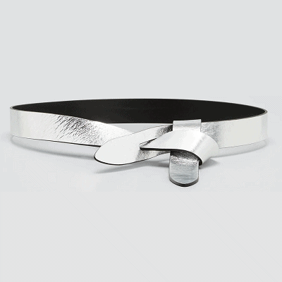 silver belt with loopy cross
