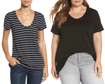 caslon rounded v neck tee great weekend t shirt for women