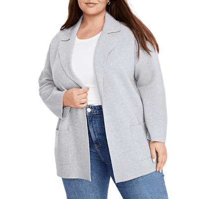 Plus size gray jacket hotsell