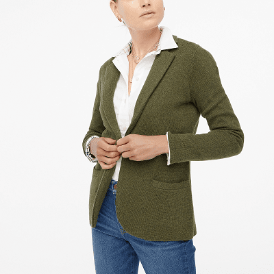 schoolboy sweater blazer from j.crew factory in color Loden