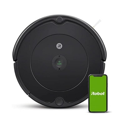 Black round robot vacuum 